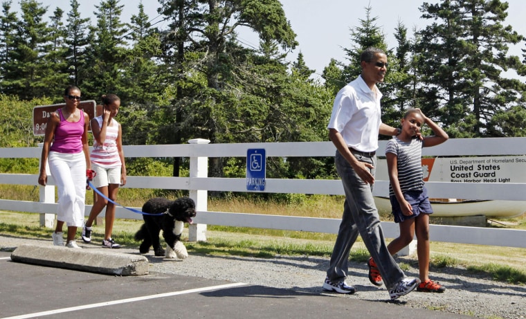 Image: Barack Obama, Malia Obama, Sasha Obama, Michelle Obama, Bo Obama